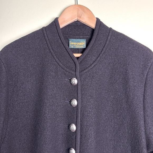 Geiger Black Wool Cardigan Sweater Made in Austria Sz EU 38 - Picture 4 of 12